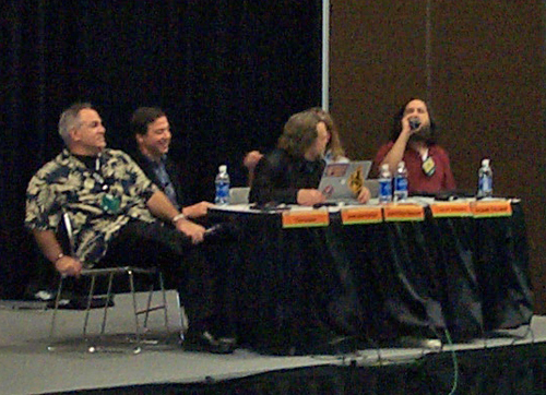 2002 Comdex panel with John Perry Barlow and Richard Stallman - copyright Dan Hanson