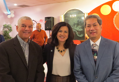 Russ Mitchell, Magda Gomez, Director, Diversity & Inclusion at Cuyahoga Community College and Brunswick Mayor Ron Falconi