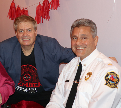 Dan Hanson and Cleveland Fire Department Chief Angelo Calvillo