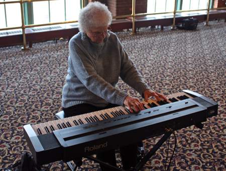 Mabledean Hancy on piano at Rotary in Cleveland