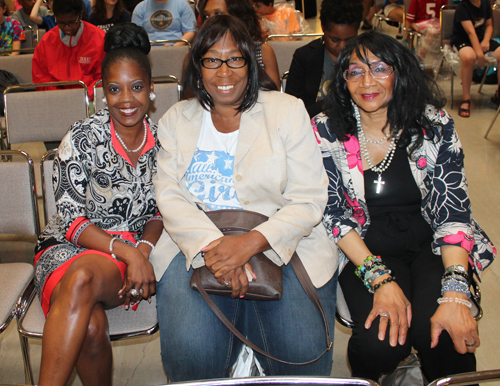Chief Valarie McCall with Councilwomen Phyllis Cleveland and Mamie Mitchell