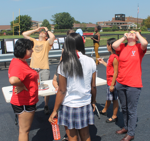 Solar Eclipse viewing event at Villa Angela High School in Cleveland