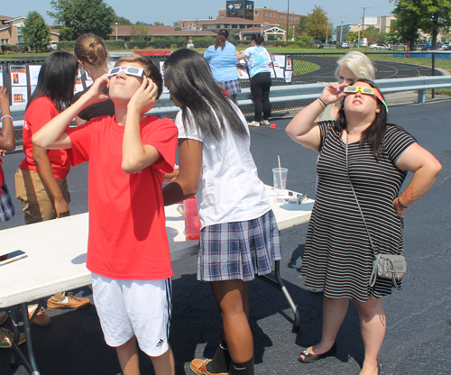 Solar Eclipse viewing event at Villa Angela High School in Cleveland