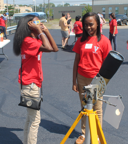 Solar Eclipse viewing event at Villa Angela High School in Cleveland