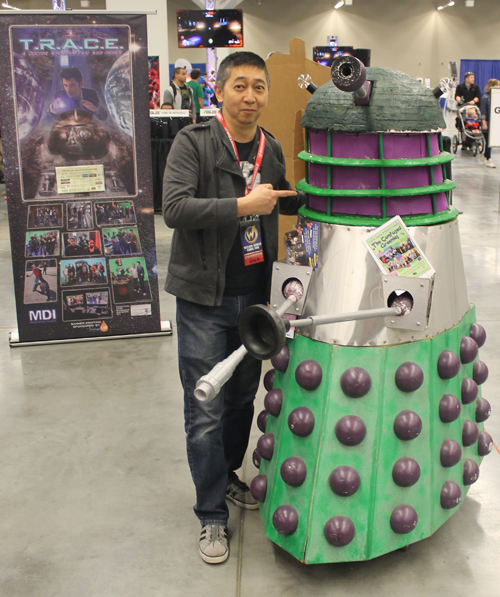 Filmmaker Johnny Wu with a Dalek
