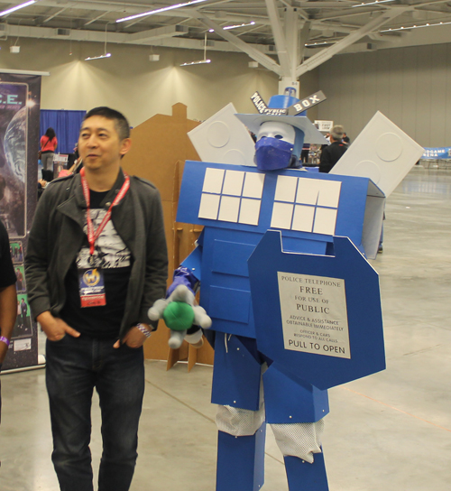 Johnny Wu with the walking TARDIS