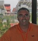 Aztek CEO John Hill in his new office in front of Cleveland Browns stadium