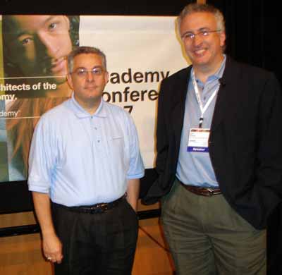 Cisco Networking Academy's Gene Longo with keynote speaker Lev Gonick of CWRU