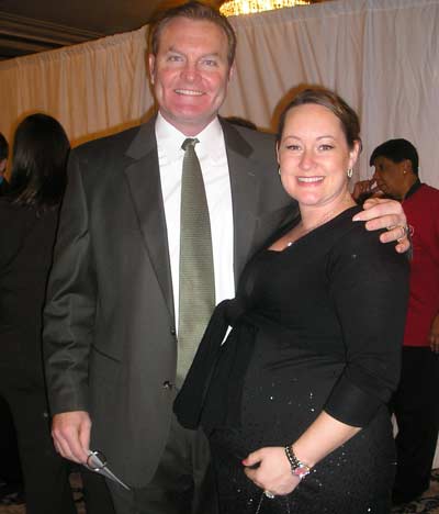 Cleveland Indians Manager Eric Wedge and wife Kate.  Kate is expecting their 2nd child, a boy