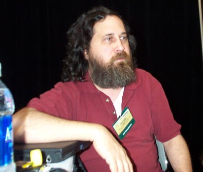 Richard Stallman at Comdex 2002 photo by Dan Hanson