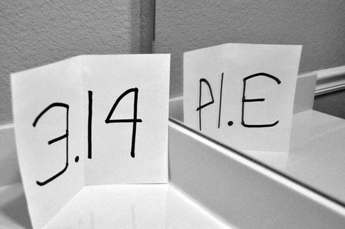 Pi reflected in the mirror