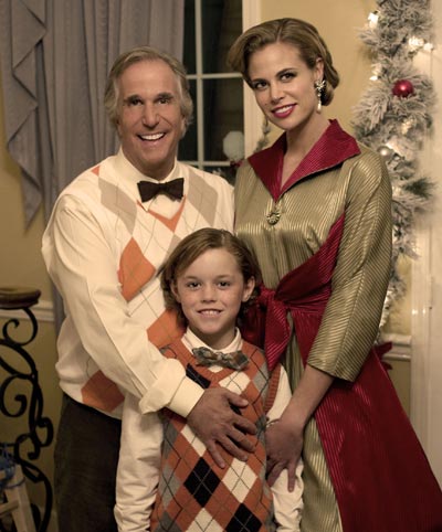 Brooke Burns and Henry Winkler in Hallmark Christmas special