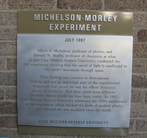 Michelson-Morley sign at CWRU