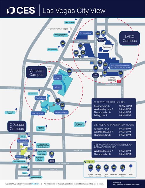 CES Las Vegas map