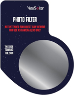 Smart phone solar eclipse filter