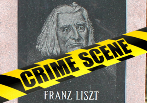 Murder in the Cultural Gardens book cover - Franz Liszt statue