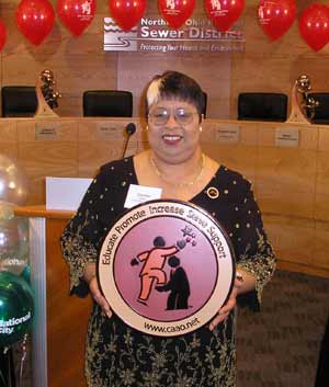 Connie Atkins with CAAO award