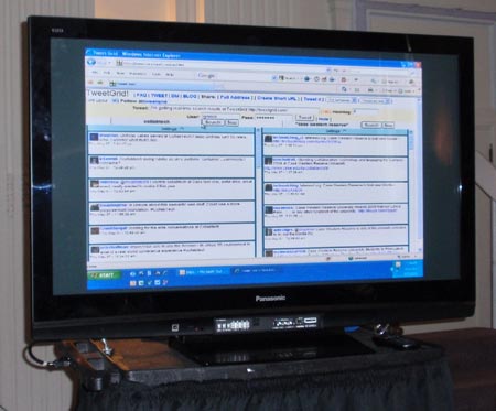 Tweetgrid display at CollabTech 2009 at CWRU