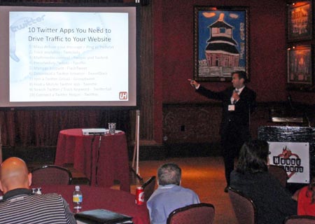 Marc Majers speaking at Cool Twitter Conference at House of Blues in Cleveland