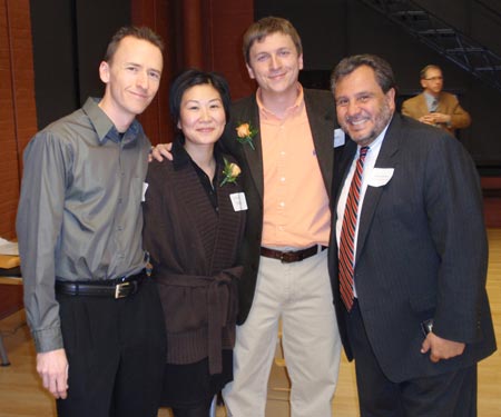 John, Leah and Chris Seper with Joe Marinucci, President of the Downtown Cleveland Alliance