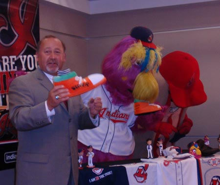 Bob DiBiasio with promotional slippers for Mother's Day