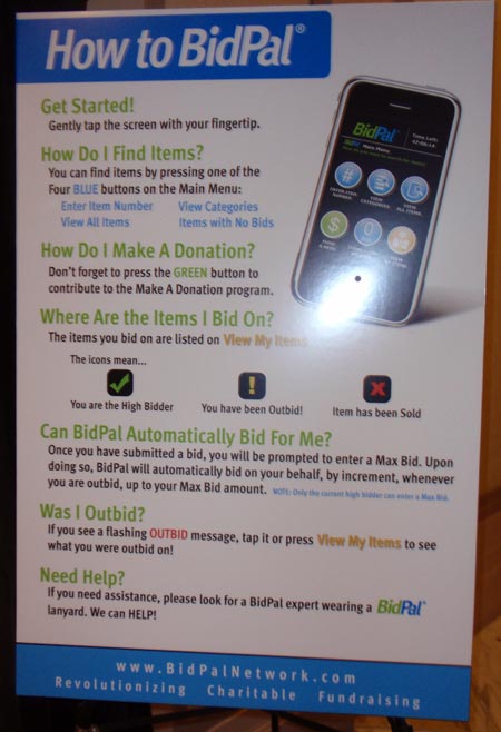 How to BidPal sign at Greater Cleveland Sports Awards