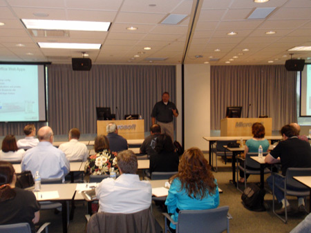 Microsoft's Matt Hester presenting in Cleveland