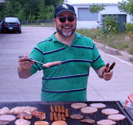 Gary Baney working the grill