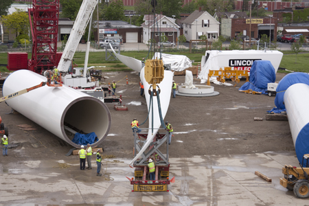 Lincoln Electric Wind Tower construction