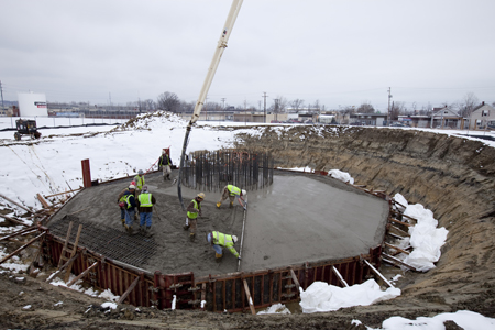 Lincoln Electric Wind Tower construction