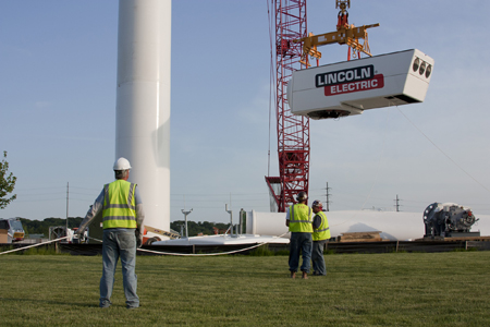 Lincoln Electric Wind Tower construction