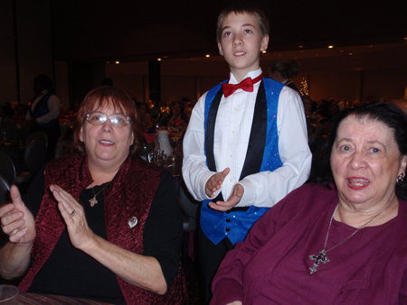 Debbie and Pat Hanson with a Singing Angel