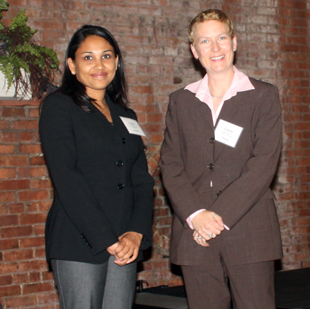 Finalists Charu Ramanathan of CardioInsight and Laura Bennett of Embrace Pet Insurance