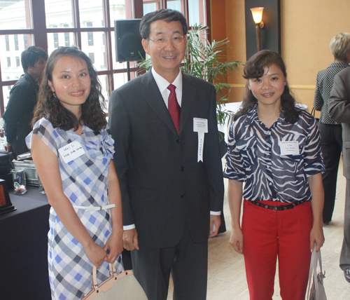 Wei Li (Kent State), Ambassador Sun Guoxiang and Yinyi Huang (Bridgestone)