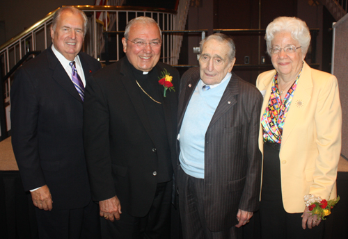 Lute Harmon Sr., Bishop Roger Gries, Sam Miller and Eleanor Fanslau