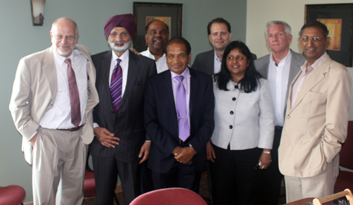 TiE Ohio Charter Members Harry Weller, Ratanjit Sondhe, Pradip Kamat, Naren Bakshi, Richard Herman, Radhika Reddy, Richard Eastburn and Raj Aggarwal