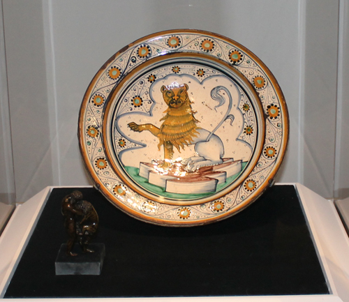 Lion plate at exhibit on lions at Cleveland Art Museum
