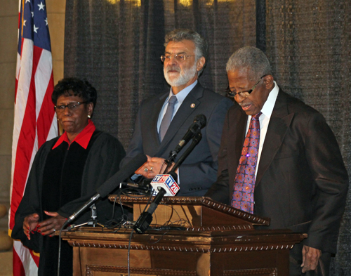 Judge Blackmon, Mayor Jackson and Bishop F.E. Perry