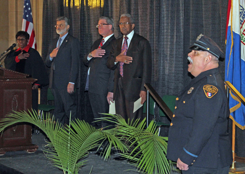 National Anthem led by officer from Cleveland Police Department