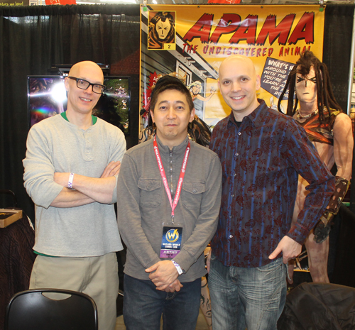 Apama creators Ted Sikora and Milo Miller with filmmaker Johnny Wu