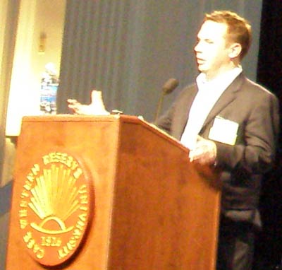Anthony D. Williams, co-author of Wikinomics speaking at CWRU
