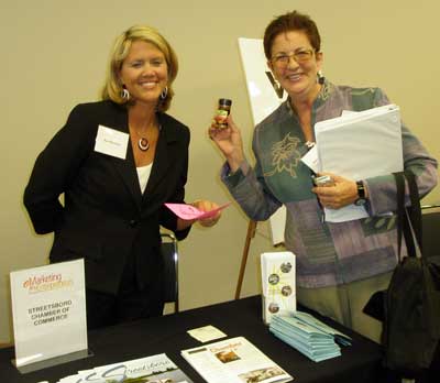 Kori Marsinek of the Streetsboro Chamber and Sharon Blumenmthal of Initially You Too