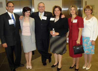 Joe Lamantia of finalist eVentus, Rachel Winfield, Mike DeAloia, Nikki DiFilippo, Denise Ellis and Anna Tanczos