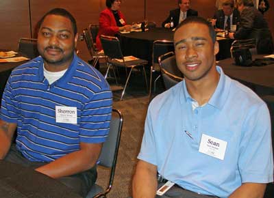 Sherron Thomas with Cleveland Municipal School Board and Sean Strother with Novelis