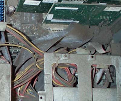 inside of PC - burnt and dirty