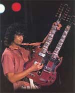 Jimmy Page with doubleneck guitar