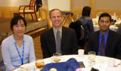 Lubrizol's Supapak Yodseranee, Dave Cowen and Arul Mathew at Jane Hyun's speech at the City Club of Cleveland