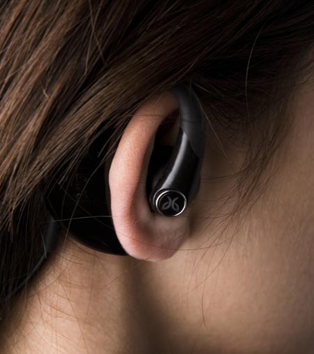 Girl wearing JayBird JB-200 Bluetooth Stereo Headset