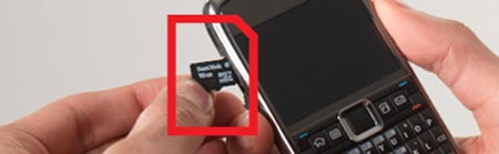 Inserting SanDisk 16GB micro memory card