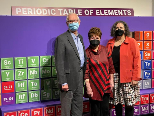 Great Lakes Science Center board member Tom Brick, Jeanette Grasselli Brown and Science Center President & CEO Dr. Kirsten Ellenbogen.